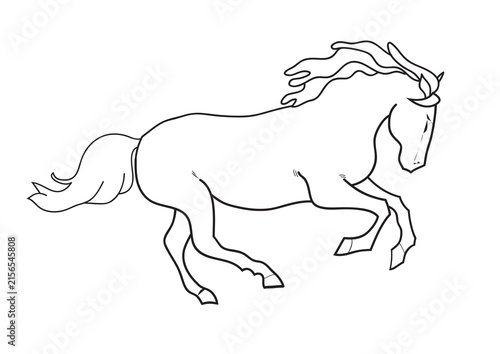 horse silhouette isolated on white