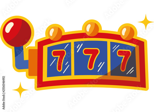 Colored 777 slot machine on a white background