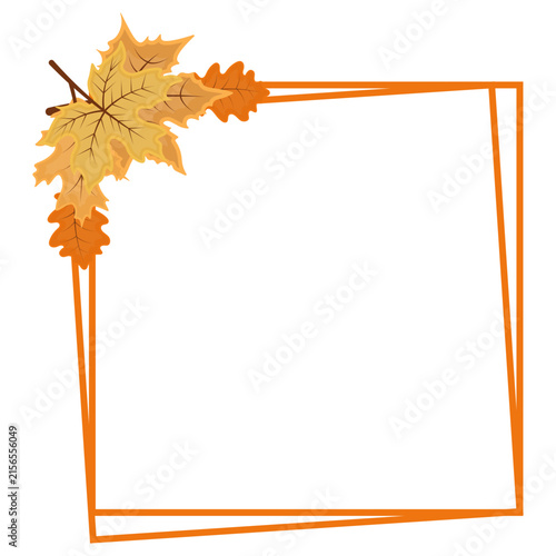 Round Autumn Leaves Frame