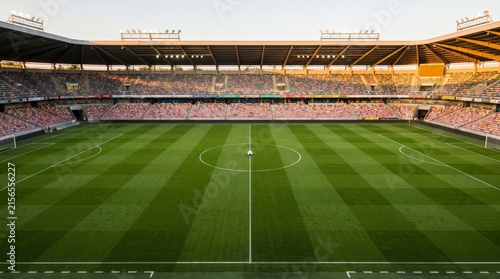 Soccer field with grass pattern