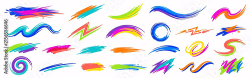 Colorful Hand Drawn Abstract Marker Strokes Design Elements Collection.Abstract colorful marker and brush strokes set.. Generative AI