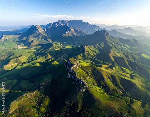 Aerial view of South African terrain patterns, natural geometry, ultra-high resolution, no humans