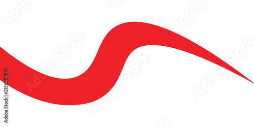 Foto Red Wave Ribbon Abstract Background With Smooth Curves and Dynamic Swoosh for De