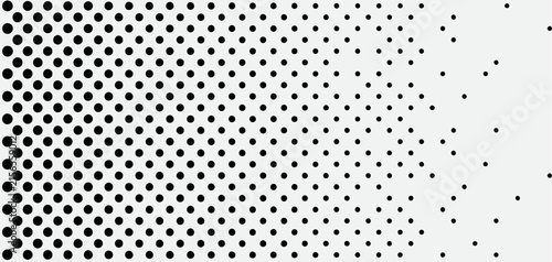 Bild auf Leinwand Halftone dot horizontal fade gradient texture with dissolving circular particles