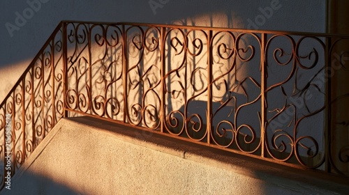 Classic Architecture Balcony Iron Railing Warm Afternoon