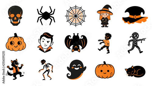 A delightful collection of iconic halloween imagery featuring spooky and fun elements for a festive and thrilling october celebration