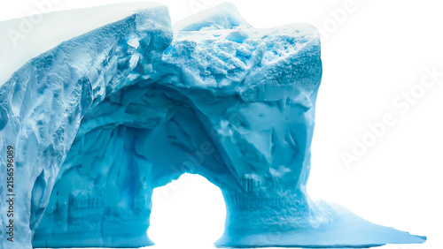 Foto Majestic blue iceberg arch, massive arctic ice formation with natural cave, froz