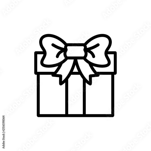 Gift box line icon with simple and modern design for Christmas, birthday and other events theme
