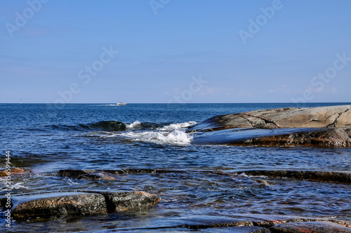Landscape of the archipelago in the east coast in Sweden