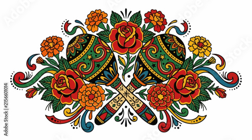 Ornate Maracas with Vibrant Floral Embellishments
