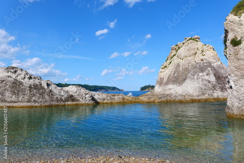 三陸復興国立公園の浄土ヶ浜。宮古、岩手、日本。10月上旬。