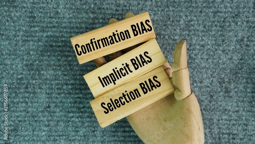 Fotografie What are the big 3 biases? confirmation bias, implicit bias, and selection bias word