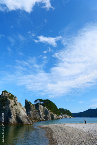 三陸復興国立公園の浄土ヶ浜。宮古、岩手、日本。10月上旬。