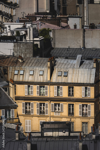 Fotografie Tradional residential building and rooftops in Paris