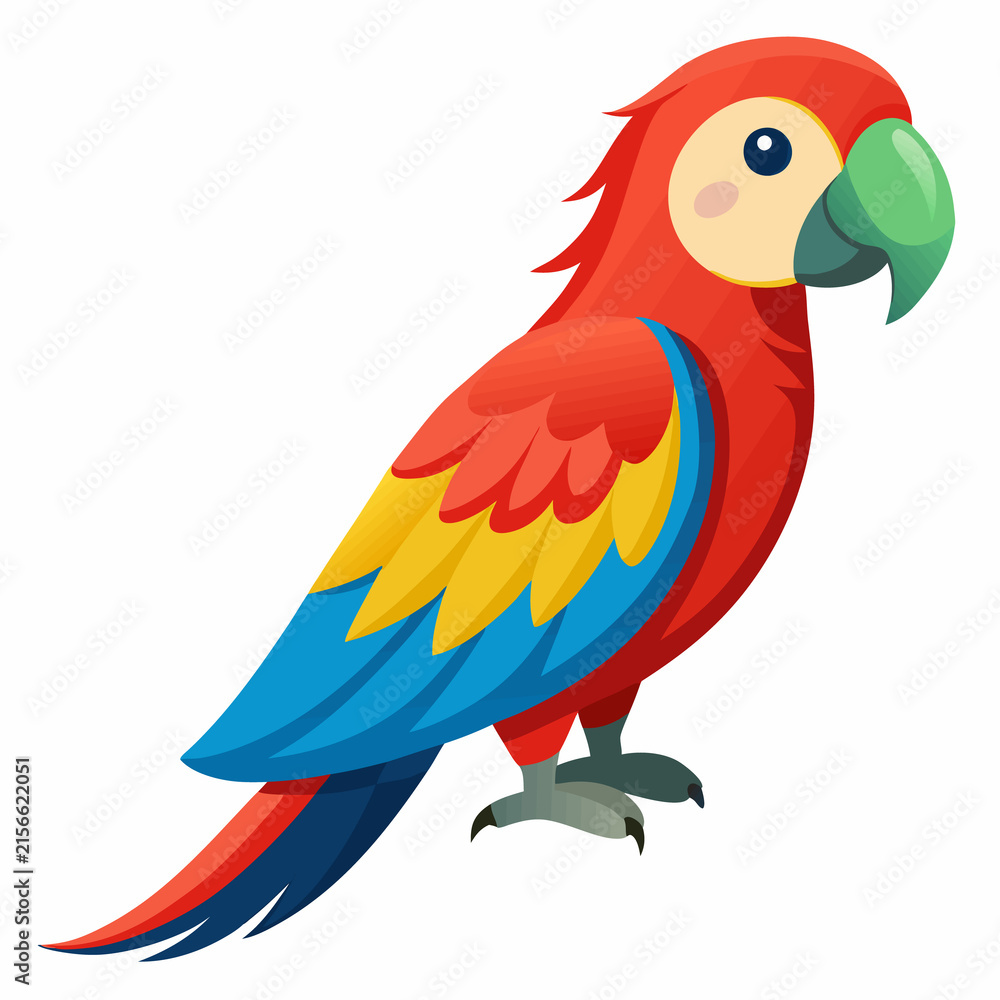 Fototapeta premium Colorful Scarlet Macaw Parrot, best quality.