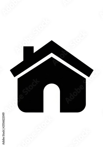 Black House Icon Silhouette Isolated on White Background for Real Estate and Web Design Projects