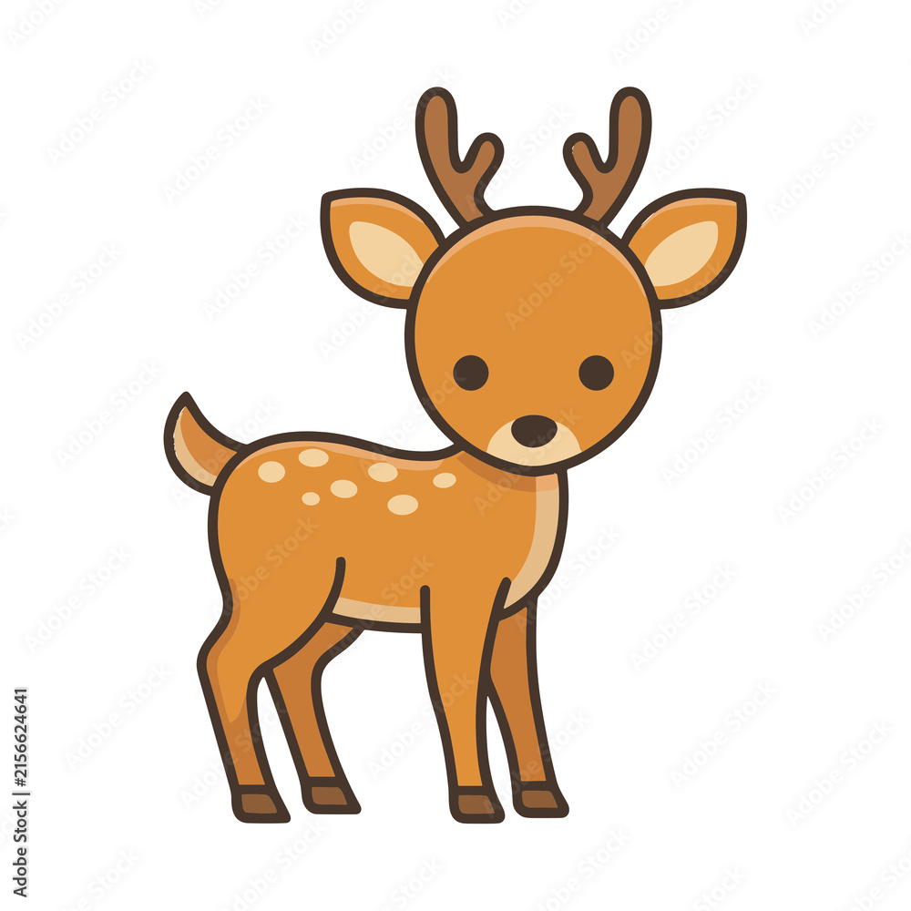 Obraz premium Cute cartoon deer illustration