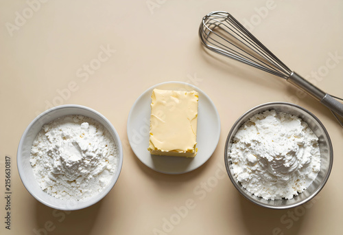Baking ingredients flat lay...