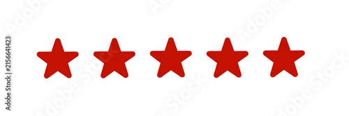 Five star rating review icon illustration.