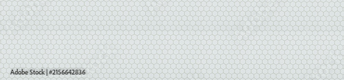 Konstfotografi Small white hexagonal ceramic mosaic tiles with light grey grout lines in honeycomb pattern