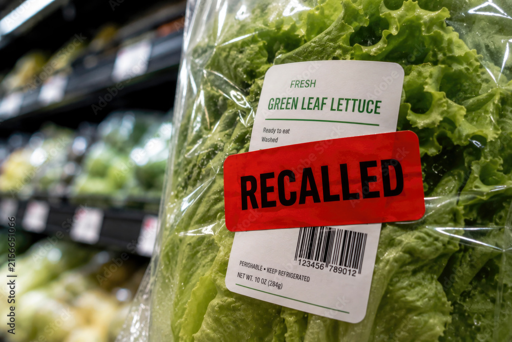 Fototapeta premium lettuce bag with recall sticker