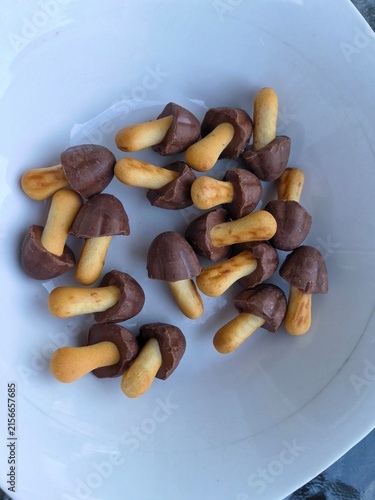 Chocolates in mushrooms shape