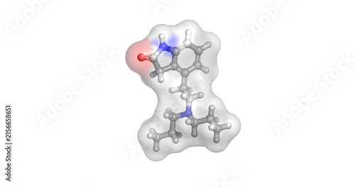 фотографія Ropinirole, drug for Parkinson disease and restless legs syndrome, 3D molecule 4