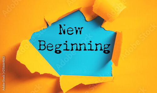 Quadro su tela New Beginning text on paper