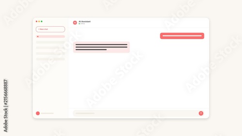 Minimalist interface chat window animation for modern software application