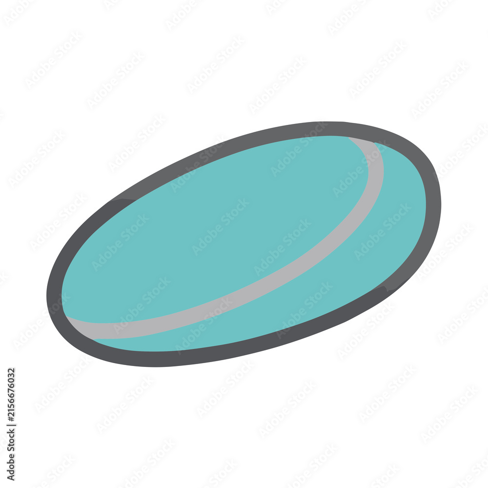 Obraz premium Turquoise oval shape with gray outline