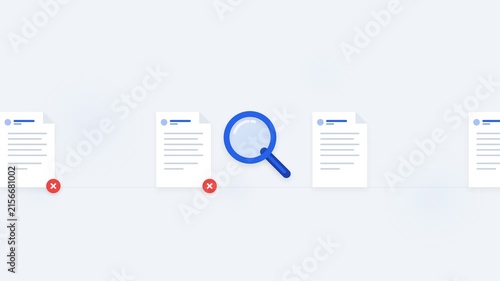 Document inspection animation showing review and verification