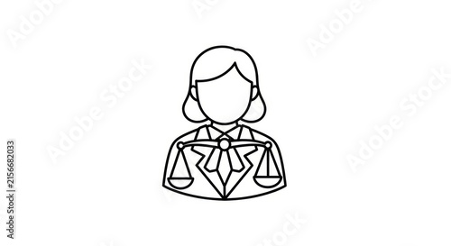 Legal Professional Icon with Scales of Justice