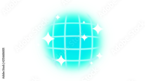 Canvastavla Blue weapon rarity tier game asset, glowing grid sphere for gun loot effects