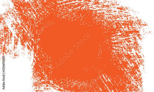 Vibrant Orange Grunge Texture Background with Rough Dry Brush Strokes and Distressed Scratches