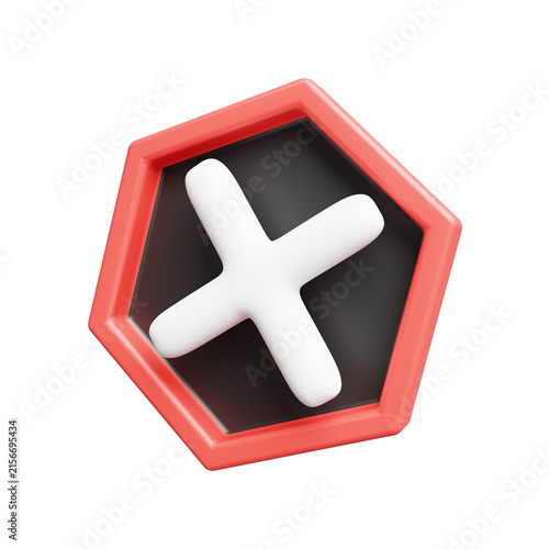 Foto Cross Icon for Cancel and Delete 3D Render