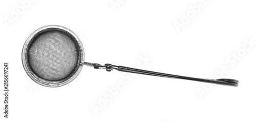 Obraz na plátně Metal tea strainer, tea infuser, tea brew mesh isolated on white isolated backgr