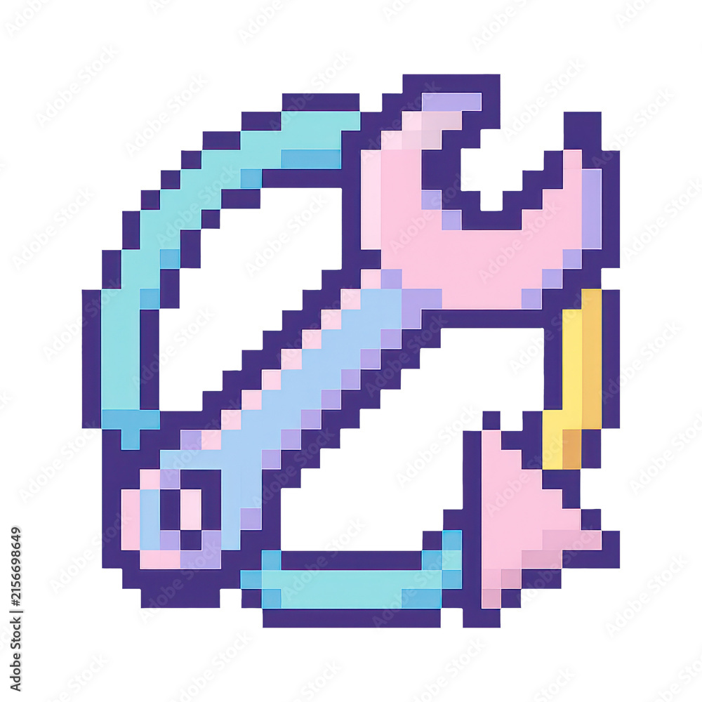 Fototapeta premium PNG Pixelated wrench with arrows