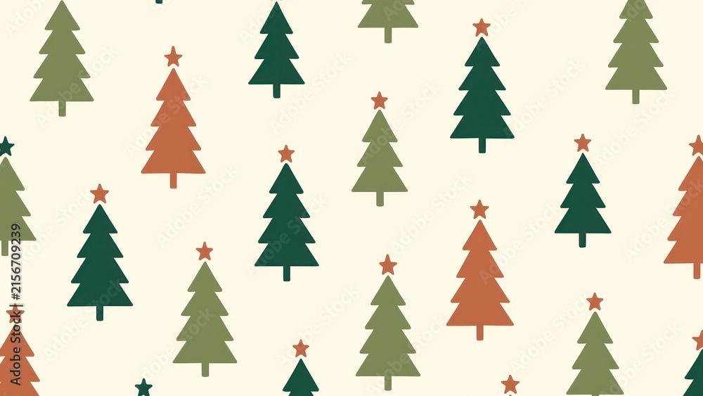 Obraz premium Festive evergreen tree pattern wallpaper for desktop