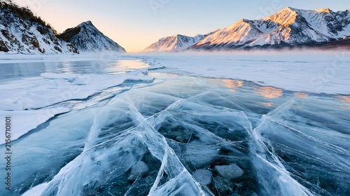 Shattered Mirror of Central Asia: Sunrise Over Frozen Lake Khövsgöl