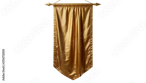 Obraz na płótnie Golden pennant banner with pointed finials, isolated on transparent background