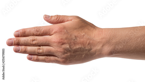 Canvastavla Human hand reaching out, isolated on transparent background