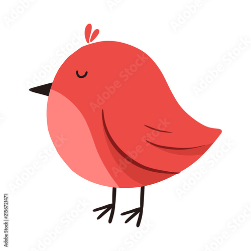 Fotografía Cute Red Bird Vector Illustration