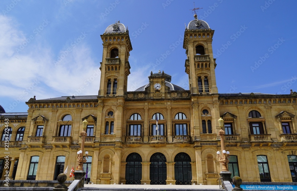 Fototapeta premium The San Sebastian City Hall and former Casino, Spain