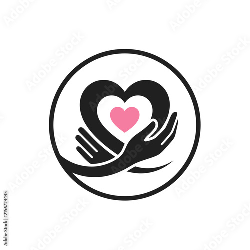 Hands holding heart symbol, isolated on transparent background