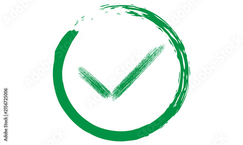 Hand-Drawn Green Brushstroke Checkmark Circle Icon