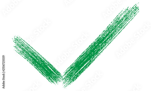 Green Checkmark Brushstroke Texture White Background