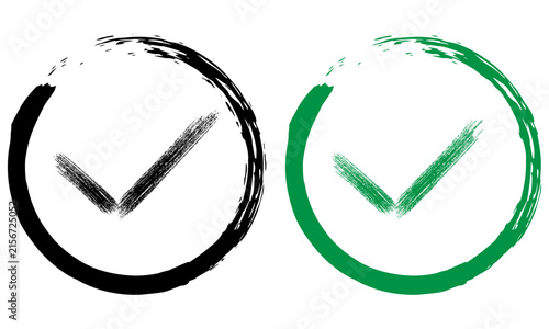 Grunge Brushstroke Checkmark Circle Icons