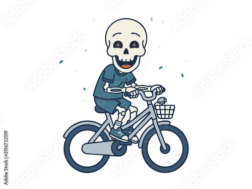 halloween Skeleton riding bicycle