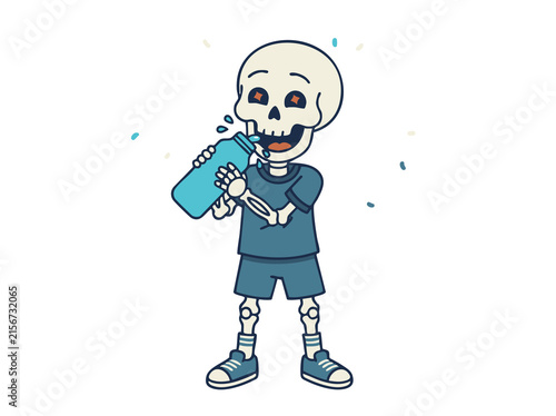 halloween Skeleton drinking water