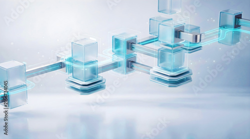 AI motion background abstract featuring floating architectural data structures composed